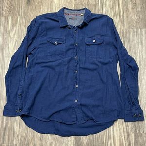 Woolrich Button Down Shirt Mens XL Blue Long Sleeve Great Condition Est 1830